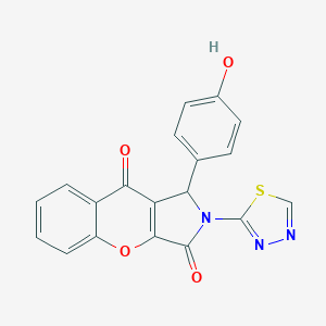 molecular formula C19H11N3O4S B254655 1-(4-Hydroxyphenyl)-2-(1,3,4-thiadiazol-2-yl)-1,2-dihydrochromeno[2,3-c]pyrrole-3,9-dione 