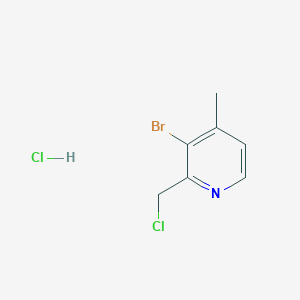 molecular formula C7H8BrCl2N B2546553 3-Bromo-2-(chloromethyl)-4-methylpyridine;hydrochloride CAS No. 2243515-81-1