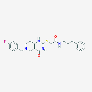 2-({6-[(4-fluorophenyl)methyl]-4-oxo-3H,4H,5H,6H,7H,8H-pyrido[4,3-d]pyrimidin-2-yl}sulfanyl)-N-(3-phenylpropyl)acetamide