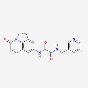 molecular formula C19H18N4O3 B2546574 N1-(4-oxo-2,4,5,6-tetrahydro-1H-pyrrolo[3,2,1-ij]quinolin-8-yl)-N2-(pyridin-3-ylmethyl)oxalamide CAS No. 898462-17-4