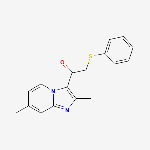 1-(2,7-Dimethyl-3-imidazo[1,2-a]pyridinyl)-2-(phenylthio)ethanone