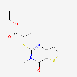 Ethyl 2-((3,6-dimethyl-4-oxo-3,4,6,7-tetrahydrothieno[3,2-d]pyrimidin-2-yl)thio)propanoate