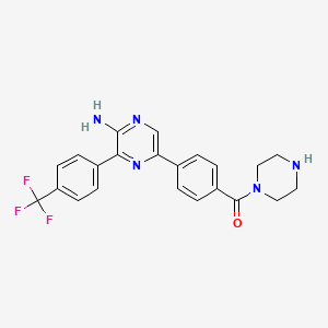 [4-[5-Amino-6-[4-(trifluoromethyl)phenyl]pyrazin-2-yl]phenyl]-piperazin-1-ylmethanone