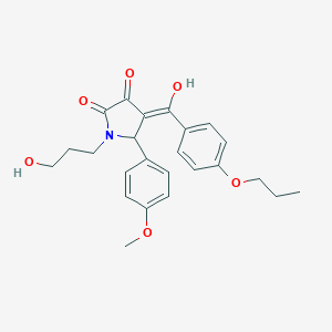 molecular formula C24H27NO6 B254659 3-hydroxy-1-(3-hydroxypropyl)-5-(4-methoxyphenyl)-4-(4-propoxybenzoyl)-1,5-dihydro-2H-pyrrol-2-one 