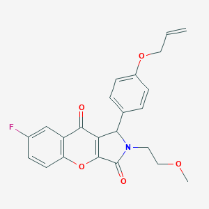 molecular formula C23H20FNO5 B254660 1-[4-(Allyloxy)phenyl]-7-fluoro-2-(2-methoxyethyl)-1,2-dihydrochromeno[2,3-c]pyrrole-3,9-dione 