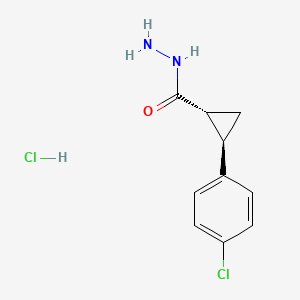 (1R,2R)-2-(4-Chlorophenyl)cyclopropane-1-carbohydrazide;hydrochloride