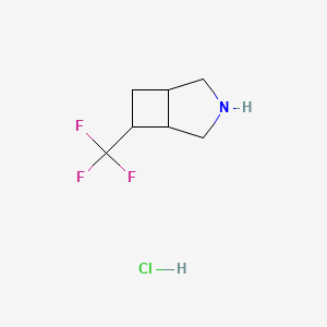 molecular formula C7H11ClF3N B2546657 6-(Trifluoromethyl)-3-azabicyclo[3.2.0]heptane;hydrochloride CAS No. 2503201-74-7