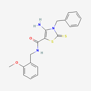 4-amino-3-benzyl-N-(2-methoxybenzyl)-2-thioxo-2,3-dihydrothiazole-5-carboxamide