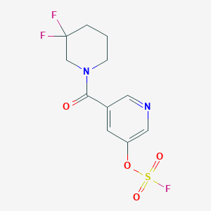 molecular formula C11H11F3N2O4S B2546670 3-(3,3-Difluoropiperidine-1-carbonyl)-5-fluorosulfonyloxypyridine CAS No. 2418644-00-3