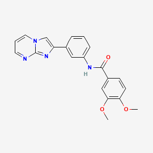 molecular formula C21H18N4O3 B2546671 N-(3-imidazo[1,2-a]pyrimidin-2-ylphenyl)-3,4-dimethoxybenzamide CAS No. 847387-56-8