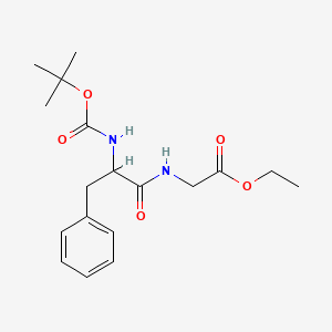 molecular formula C18H26N2O5 B2546672 Ethyl 2-(2-(tert-butoxycarbonylamino)-3-phenylpropanamido)acetate CAS No. 125719-13-3