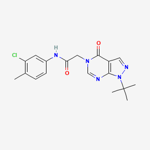 molecular formula C18H20ClN5O2 B2546680 2-(1-(tert-butyl)-4-oxo-1H-pyrazolo[3,4-d]pyrimidin-5(4H)-yl)-N-(3-chloro-4-methylphenyl)acetamide CAS No. 863447-81-8