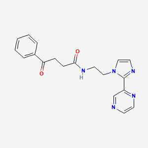 molecular formula C19H19N5O2 B2546682 4-oxo-4-phenyl-N-{2-[2-(pyrazin-2-yl)-1H-imidazol-1-yl]ethyl}butanamide CAS No. 2097891-84-2
