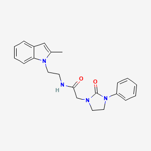 molecular formula C22H24N4O2 B2546685 N-(2-(2-methyl-1H-indol-1-yl)ethyl)-2-(2-oxo-3-phenylimidazolidin-1-yl)acetamide CAS No. 1251576-93-8