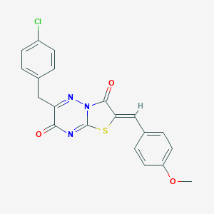 (2Z)-6-(4-chlorobenzyl)-2-(4-methoxybenzylidene)-7H-[1,3]thiazolo[3,2-b][1,2,4]triazine-3,7(2H)-dione