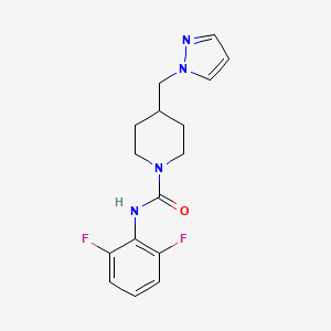 molecular formula C16H18F2N4O B2546702 4-((1H-pyrazol-1-yl)methyl)-N-(2,6-difluorophenyl)piperidine-1-carboxamide CAS No. 1421499-51-5