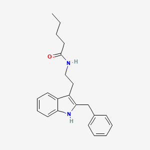 molecular formula C22H26N2O B2546703 N-[2-(2-benzyl-1H-indol-3-yl)ethyl]pentanamide CAS No. 220339-00-4; 343263-95-6