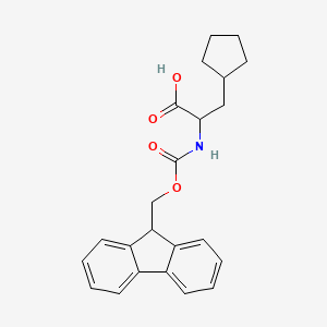 molecular formula C23H25NO4 B2546704 Fmoc-beta-cyclopentyl-DL-alanine CAS No. 1219422-04-4; 1262802-59-4; 371770-32-0