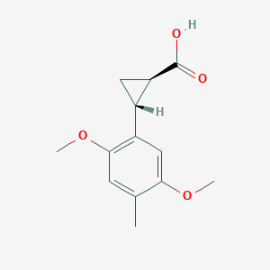 molecular formula C13H16O4 B2546720 (1R,2R)-2-(2,5-Dimethoxy-4-methylphenyl)cyclopropane-1-carboxylic acid CAS No. 2305185-19-5