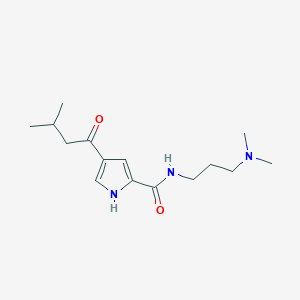 molecular formula C15H25N3O2 B2546722 N-[3-(dimethylamino)propyl]-4-(3-methylbutanoyl)-1H-pyrrole-2-carboxamide CAS No. 439111-93-0