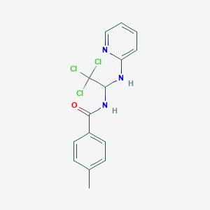 molecular formula C15H14Cl3N3O B2546728 4-methyl-N-(2,2,2-trichloro-1-(pyridin-2-ylamino)ethyl)benzamide CAS No. 868214-46-4