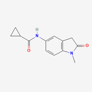 molecular formula C13H14N2O2 B2546730 N-(1-甲基-2-氧代吲哚啉-5-基)环丙烷甲酰胺 CAS No. 921543-39-7