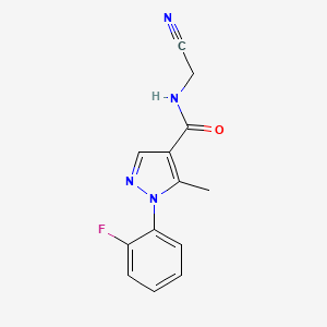 molecular formula C13H11FN4O B2546732 N-(Cyanomethyl)-1-(2-fluorophenyl)-5-methylpyrazole-4-carboxamide CAS No. 2249235-06-9