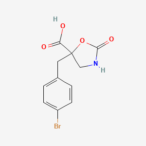 molecular formula C11H10BrNO4 B2546734 5-[(4-Bromophenyl)methyl]-2-oxo-1,3-oxazolidine-5-carboxylic acid CAS No. 2248327-92-4