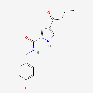 4-butanoyl-N-[(4-fluorophenyl)methyl]-1H-pyrrole-2-carboxamide