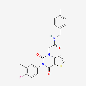 2-[3-(4-fluoro-3-methylphenyl)-2,4-dioxo-1H,2H,3H,4H-thieno[3,2-d]pyrimidin-1-yl]-N-[(4-methylphenyl)methyl]acetamide