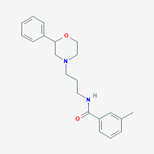 molecular formula C21H26N2O2 B2546742 3-甲基-N-(3-(2-苯基吗啡啉)丙基)苯甲酰胺 CAS No. 954246-94-7