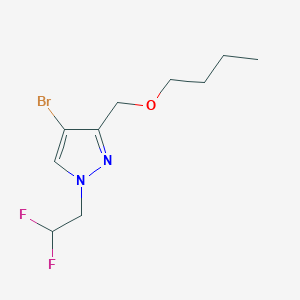 molecular formula C10H15BrF2N2O B2546743 4-bromo-3-(butoxymethyl)-1-(2,2-difluoroethyl)-1H-pyrazole CAS No. 1856085-31-8