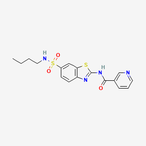 molecular formula C17H18N4O3S2 B2546751 N-[6-(Butylsulfamoyl)-1,3-benzothiazol-2-yl]pyridin-3-carboxamid CAS No. 691388-61-1