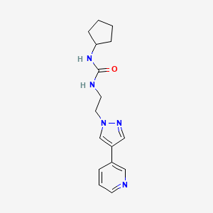 molecular formula C16H21N5O B2546755 1-环戊基-3-{2-[4-(吡啶-3-基)-1H-吡唑-1-基]乙基}脲 CAS No. 2097868-05-6