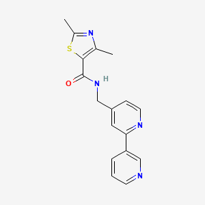 molecular formula C17H16N4OS B2546756 N-([2,3'-bipyridin]-4-ylmethyl)-2,4-dimethylthiazole-5-carboxamide CAS No. 1903169-05-0
