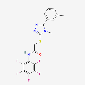 2-{[4-methyl-5-(3-methylphenyl)-4H-1,2,4-triazol-3-yl]sulfanyl}-N-(2,3,4,5,6-pentafluorophenyl)acetamide