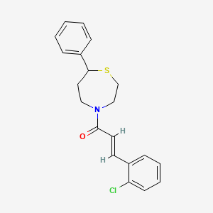 (E)-3-(2-chlorophenyl)-1-(7-phenyl-1,4-thiazepan-4-yl)prop-2-en-1-one