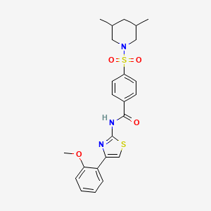molecular formula C24H27N3O4S2 B2546793 4-[(3,5-dimethylpiperidin-1-yl)sulfonyl]-N-[4-(2-methoxyphenyl)-1,3-thiazol-2-yl]benzamide CAS No. 361167-54-6