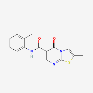 molecular formula C15H13N3O2S B2546804 2-甲基-5-氧代-N-(邻甲苯基)-5H-噻唑并[3,2-a]嘧啶-6-甲酰胺 CAS No. 896337-88-5