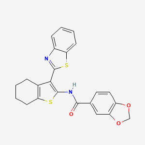 N-(3-(benzo[d]thiazol-2-yl)-4,5,6,7-tetrahydrobenzo[b]thiophen-2-yl)benzo[d][1,3]dioxole-5-carboxamide