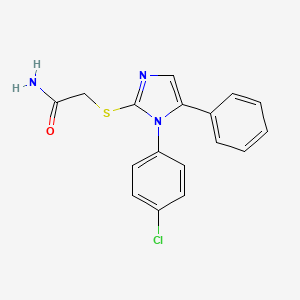 molecular formula C17H14ClN3OS B2546810 2-((1-(4-chlorophenyl)-5-phenyl-1H-imidazol-2-yl)thio)acetamide CAS No. 1226457-12-0