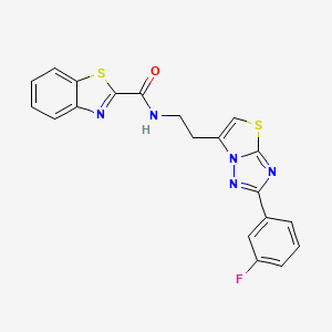 molecular formula C20H14FN5OS2 B2546818 N-(2-(2-(3-fluorophenyl)thiazolo[3,2-b][1,2,4]triazol-6-yl)ethyl)benzo[d]thiazole-2-carboxamide CAS No. 1210023-07-6