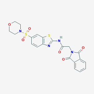 molecular formula C21H18N4O6S2 B254682 2-(1,3-dioxo-1,3-dihydro-2H-isoindol-2-yl)-N-[6-(4-morpholinylsulfonyl)-1,3-benzothiazol-2-yl]acetamide 