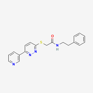 molecular formula C19H18N4OS B2546826 N-phénéthyl-2-((6-(pyridin-3-yl)pyridazin-3-yl)thio)acétamide CAS No. 872702-22-2