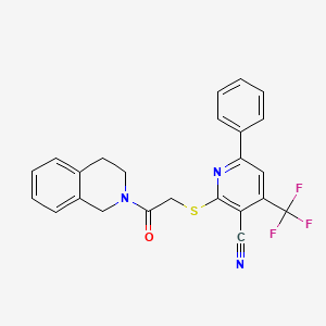2-({2-[3,4-dihydro-2(1H)-isoquinolinyl]-2-oxoethyl}sulfanyl)-6-phenyl-4-(trifluoromethyl)nicotinonitrile