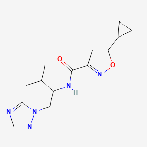 molecular formula C14H19N5O2 B2546834 5-Cyclopropyl-N-(3-Methyl-1-(1H-1,2,4-Triazol-1-yl)butan-2-yl)isoxazol-3-carboxamid CAS No. 2034534-69-3