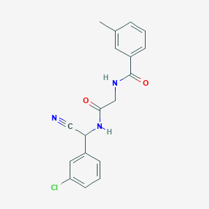 molecular formula C18H16ClN3O2 B2546835 N-[2-[[(3-Chlorophenyl)-cyanomethyl]amino]-2-oxoethyl]-3-methylbenzamide CAS No. 1645542-98-8