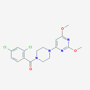 molecular formula C17H18Cl2N4O3 B2546836 (2,4-ジクロロフェニル)(4-(2,6-ジメトキシピリミジン-4-イル)ピペラジン-1-イル)メタノン CAS No. 1020978-86-2