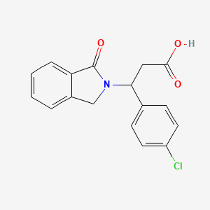 molecular formula C17H14ClNO3 B2546837 3-(4-chlorophenyl)-3-(1-oxo-1,3-dihydro-2H-isoindol-2-yl)propanoic acid CAS No. 439110-80-2