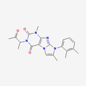 molecular formula C21H23N5O3 B2546839 6-(2,3-二甲基苯基)-4,7-二甲基-2-(3-氧代丁-2-基)嘌呤[7,8-a]咪唑-1,3-二酮 CAS No. 878727-05-0